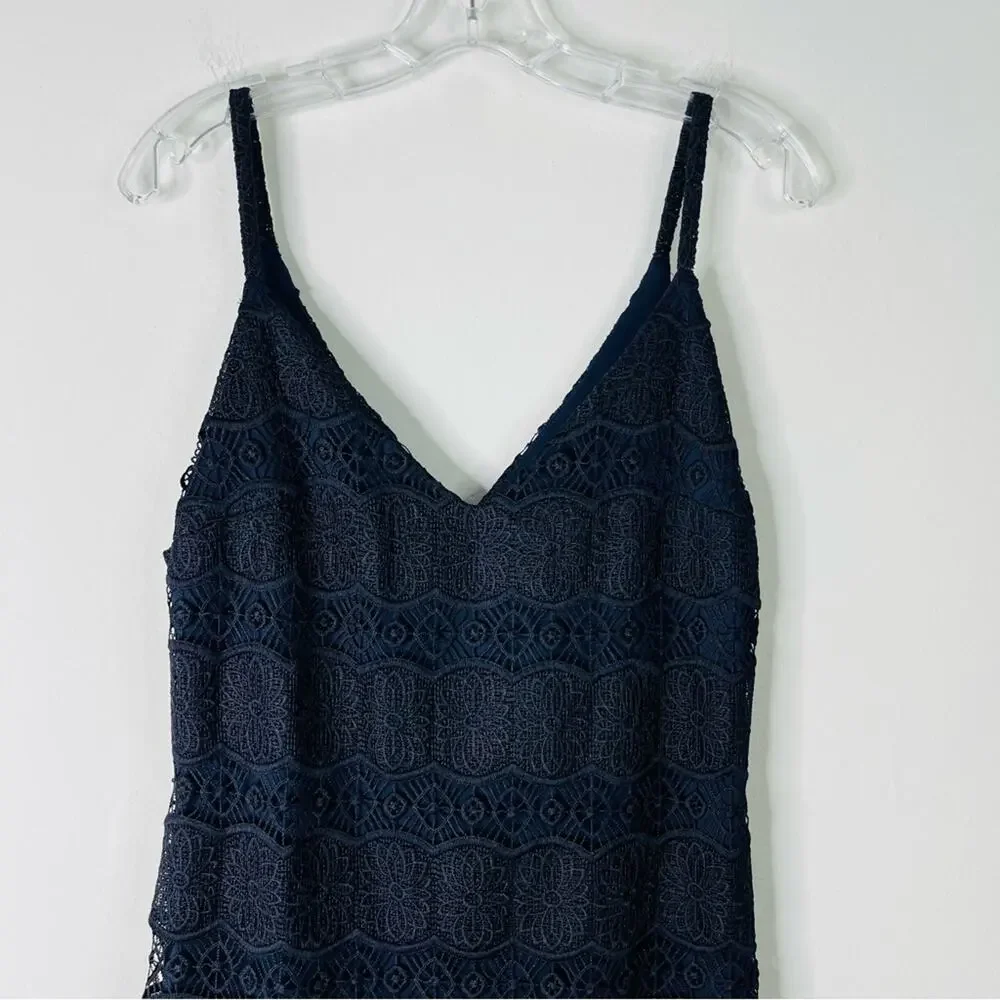 Betsey Johnson blue lace floral evening wedding party holiday midi dress 6 - Picture 2 of 8